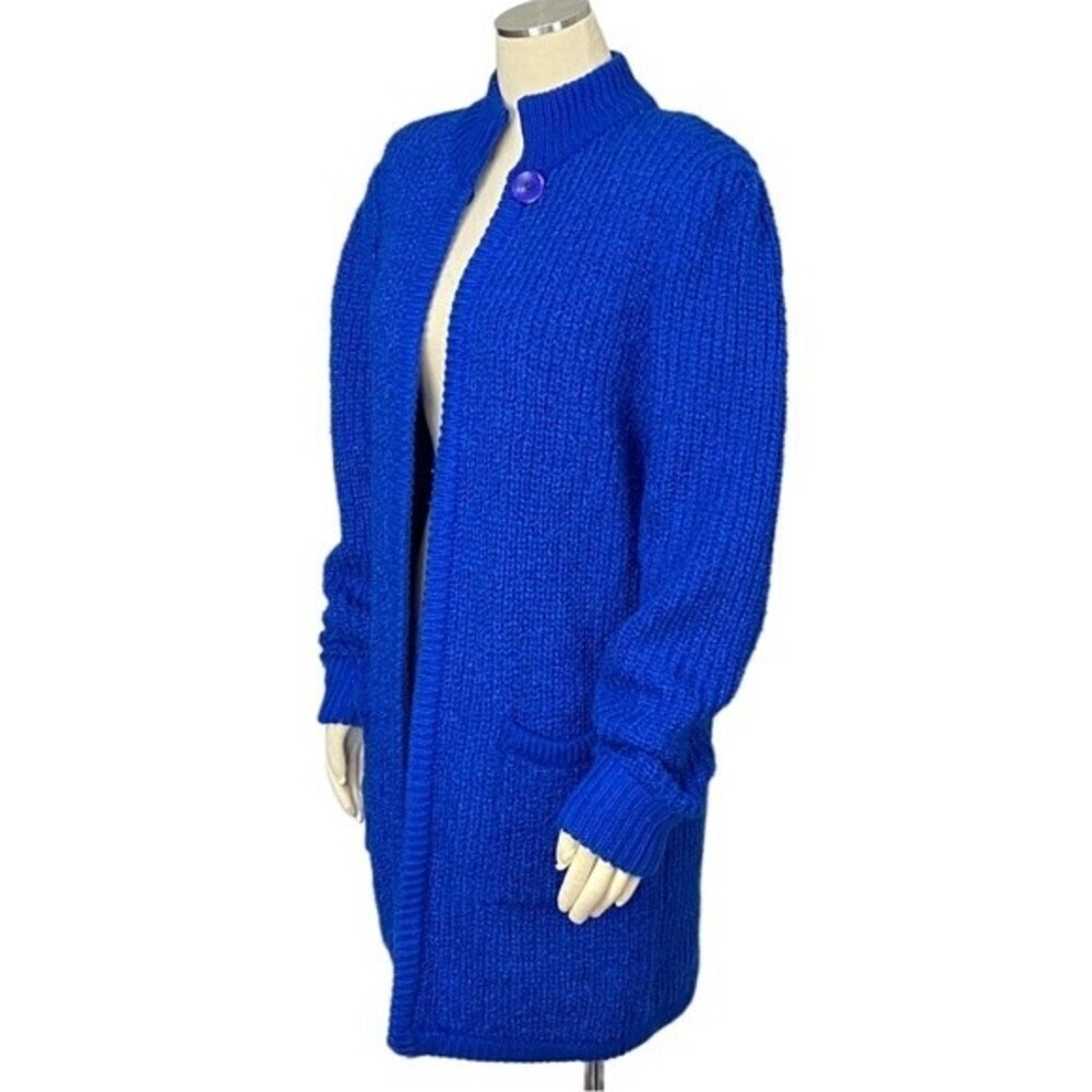 Vintage Deadstock Monto Par Le Chois boucle knit open cardigan sweater Sz M - Picture 6 of 11
